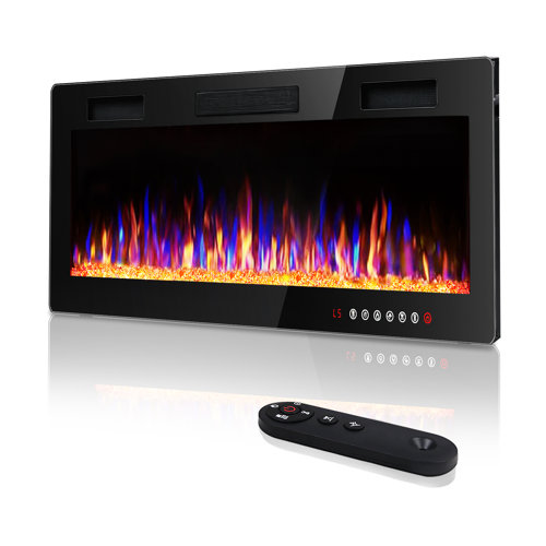 Orren Ellis Aishe Recessed Wall Mounted Electric Fireplace & Reviews